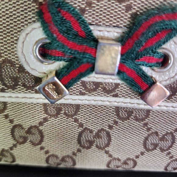 Gucci Compact Princy Wallet with Sherry Line Ribbon Bow GG Monogram Canvas - Picture 2 of 16